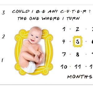 cQNET Friends Baby Monthly Fleece Milestone growth Blanket
